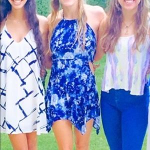 Blue tie dye romper
